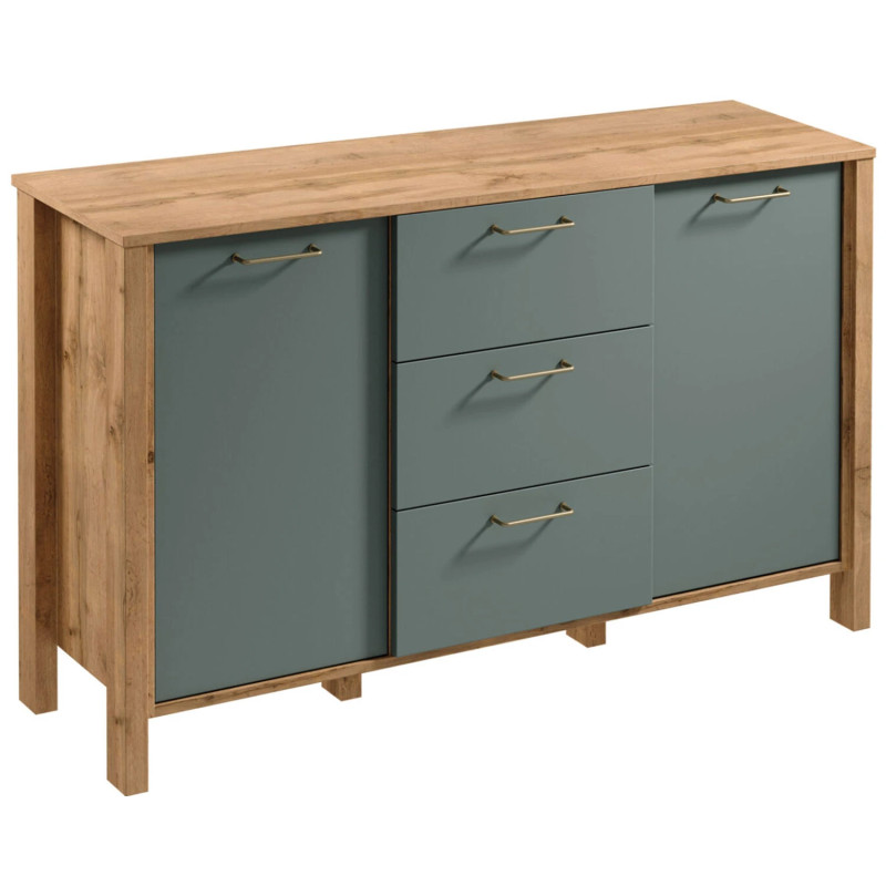 Dwudrzwiowa Komoda z Szufladami Indygo K2D3S Gała Meble Dąb