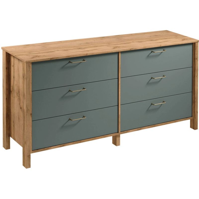 Pojemna Komoda z Szufladami Indygo K6S Gała Meble Dąb Pojemna Komoda z Szufladami Indygo K6S Gała Meble Dąb
