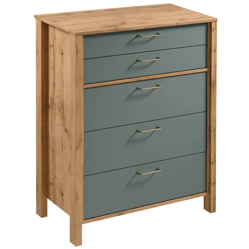 Kompaktowa Komoda z Szufladami Indygo K5S Gała Meble Dąb Kompaktowa Komoda z Szufladami Indygo K5S Gała Meble Dąb