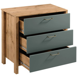 Kompaktowa Komoda z Szufladami Indygo K3S Gała Meble Dąb Kompaktowa Komoda z Szufladami Indygo K3S Gała Meble Dąb