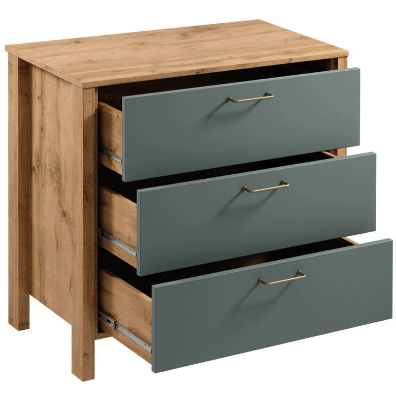 Kompaktowa Komoda z Szufladami Indygo K3S Gała Meble Dąb
