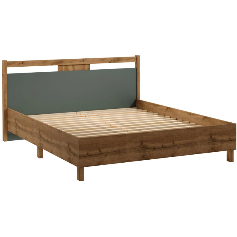 Łóżko 160x200 Indygo Gała Meble Dąb Wotan/Green