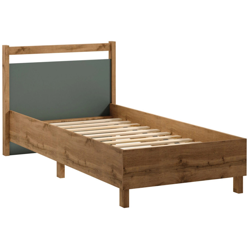 Łóżko 90x200 Indygo Gała Meble Dąb Wotan/Green Łóżko 90x200 Indygo Gała Meble Dąb Wotan/Green