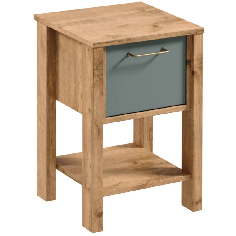 Stolik Nocny Indygo SN Gała Meble Dąb Wotan/Green Stolik Nocny Indygo SN Gała Meble Dąb Wotan/Green
