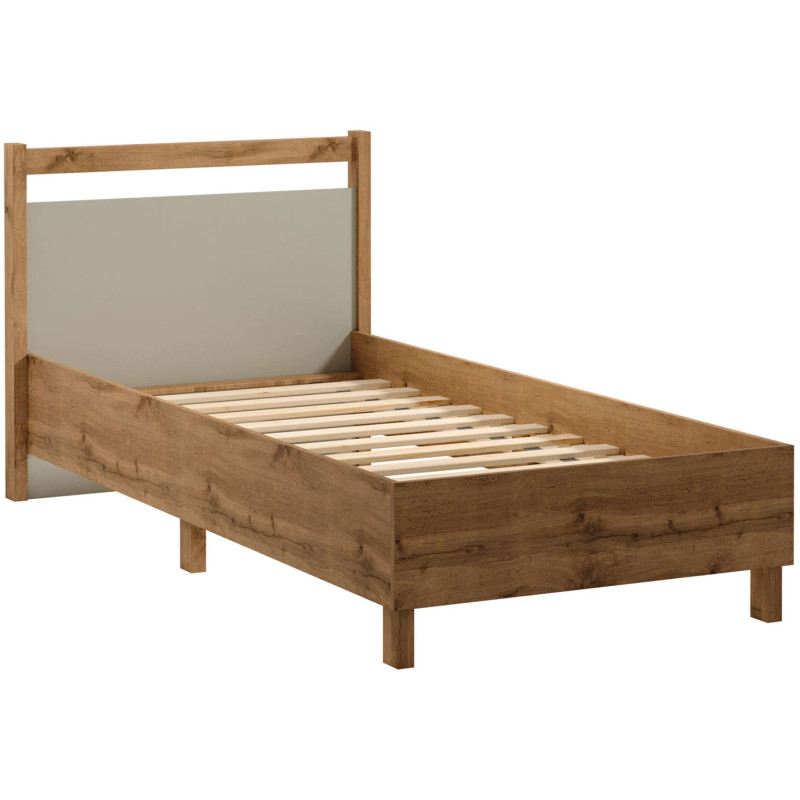 Łóżko 90x200 Indygo Gała Meble Dąb Wotan/Beige