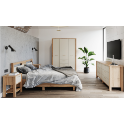 Łóżko 90x200 Indygo Gała Meble Dąb Wotan/Beige