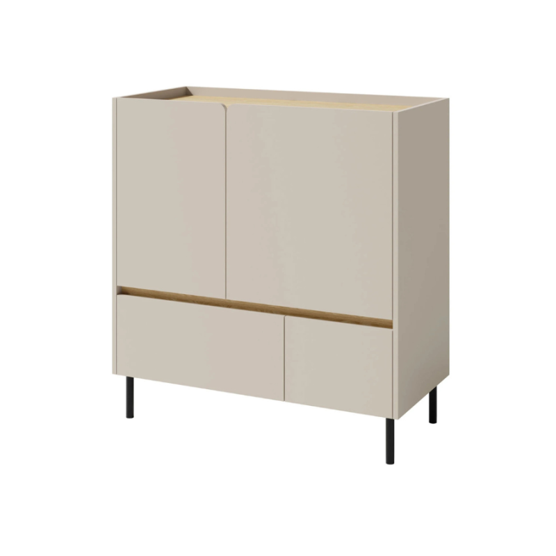 Dwudrzwiowa komoda Luca LC09 beż piaskowy/dąb olejowany