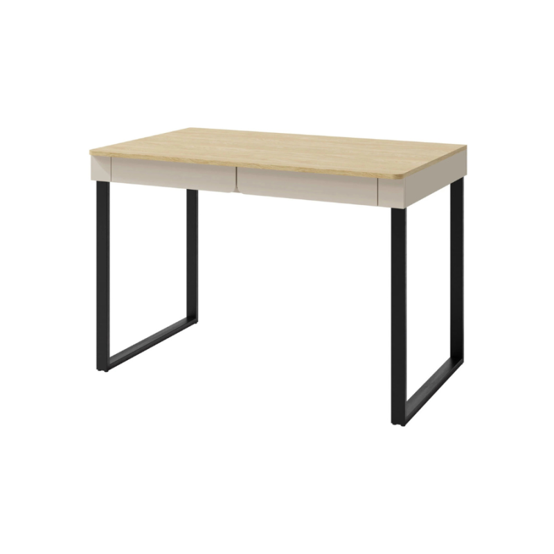 Nowoczesne biurko z szufladami Luca LC11 beż piaskowy/dąb