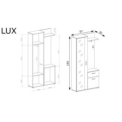 Garderoba z Lustrem Lux Jarstol Dąb Artisan