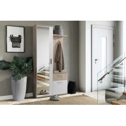 Garderoba z Lustrem Lux Jarstol Dąb Sonoma/Biały