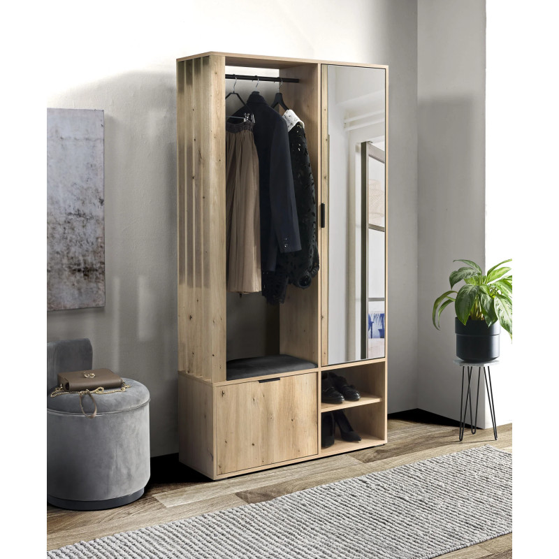 Garderoba z Lustrem Milo Jarstol Dąb Artisan