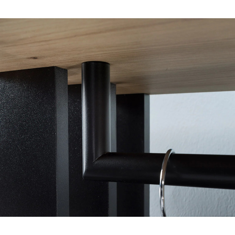 Garderoba z Lustrem Milo Jarstol Dąb Artisan/Czarny