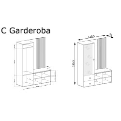 Garderoba z Siedziskiem Cali Jarstol Dąb Artisan
