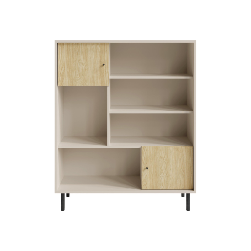 Regał Malta ML3 beż piaskowy/dąb olejowany