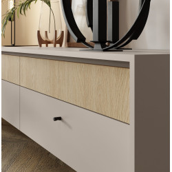 Trzydrzwiowa Komoda Malta ML1 beż piaskowy/dąb olejowany Trzydrzwiowa Komoda Malta ML1 beż piaskowy/dąb olejowany