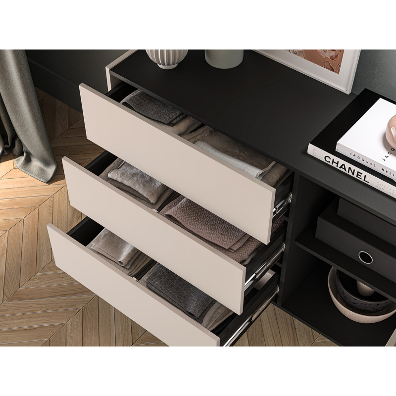 Komoda 120 Freshion 04 ML Meble Kaszmir/Czarny