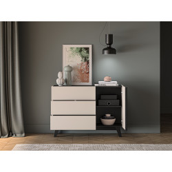 Komoda 120 Freshion 04 ML Meble Kaszmir/Czarny