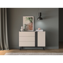 Komoda 120 Freshion 04 ML Meble Kaszmir/Czarny