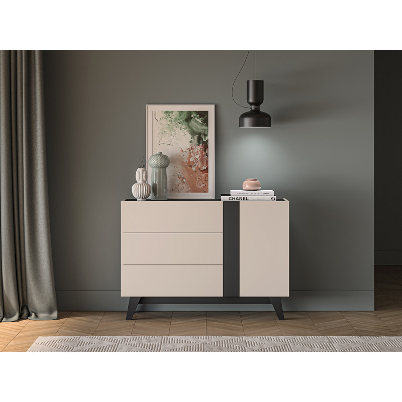Komoda 120 Freshion 04 ML Meble Kaszmir/Czarny