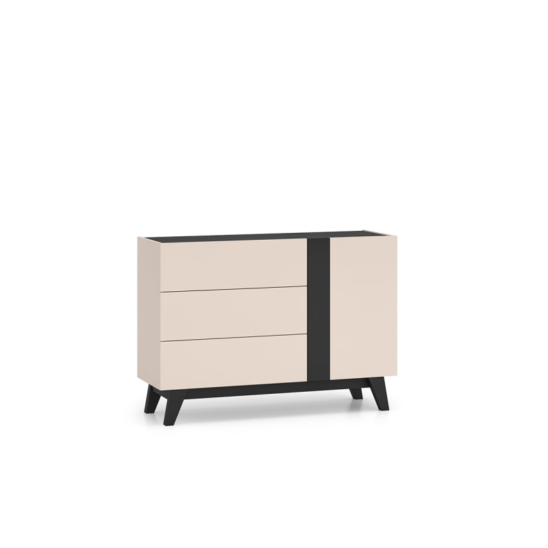 Komoda 120 Freshion 04 ML Meble Kaszmir/Czarny