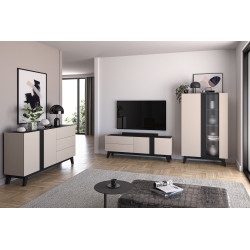 Witryna Freshion 02 ML Meble Kaszmir/Czarny