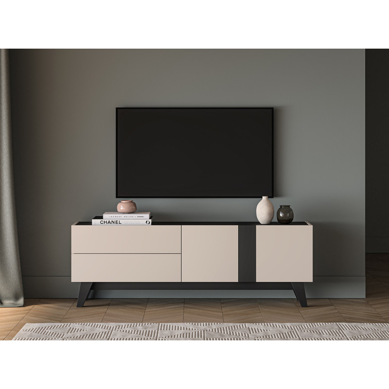 Szafka RTV Freshion 05 ML Meble Kaszmir/Czarny