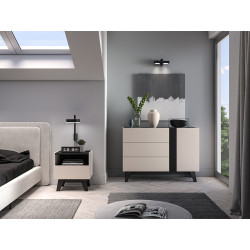 Szafka Nocna Freshion 06 ML Meble Kaszmir/Czarny