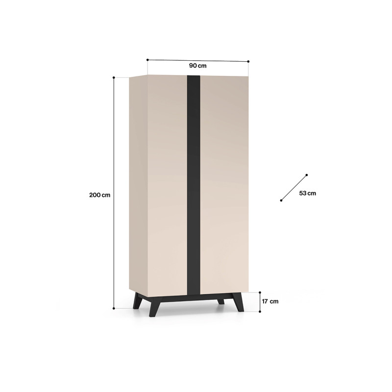 Szafa Freshion 01 ML Meble Kaszmir/Czarny