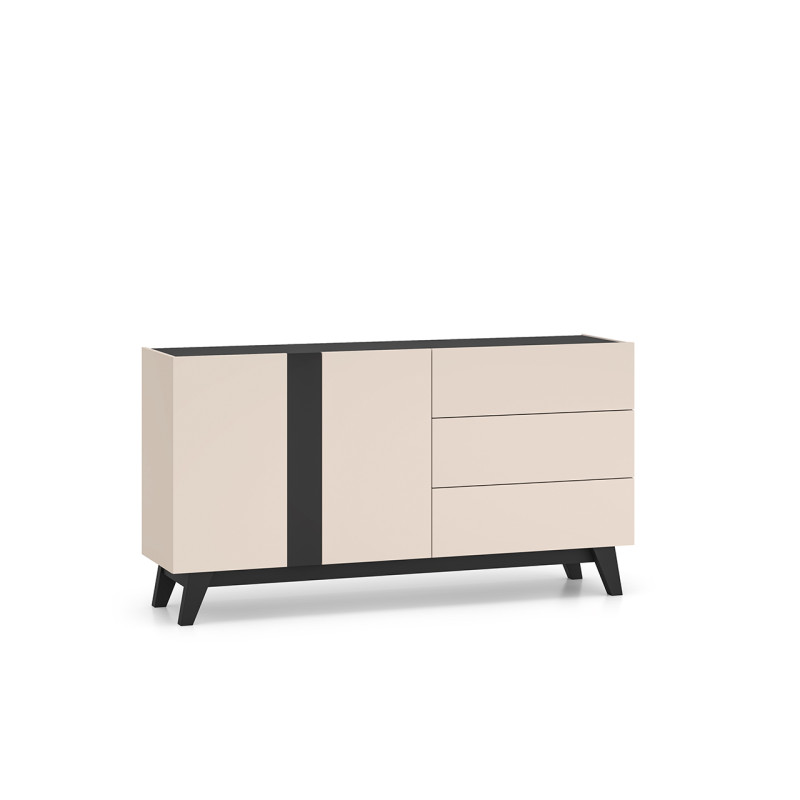 Komoda 160 Freshion 03 ML Meble Kaszmir/Czarny