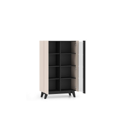 Witryna Freshion 02 ML Meble Kaszmir/Czarny