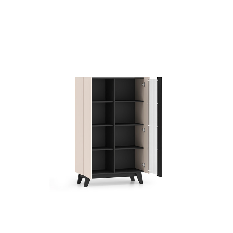 Witryna Freshion 02 ML Meble Kaszmir/Czarny