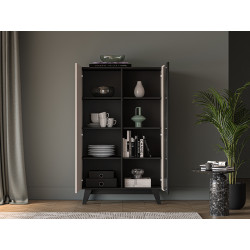 Witryna Freshion 02 ML Meble Kaszmir/Czarny