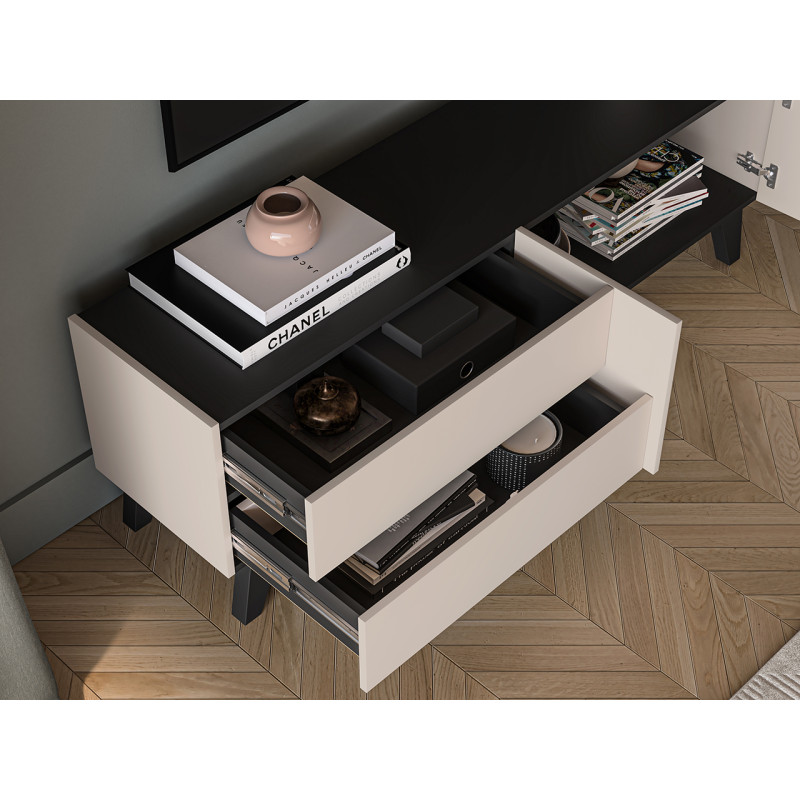 Szafka RTV Freshion 05 ML Meble Kaszmir/Czarny
