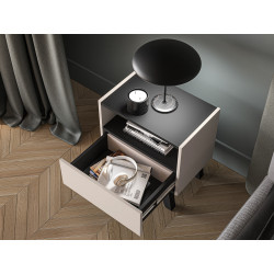 Szafka Nocna Freshion 06 ML Meble Kaszmir/Czarny