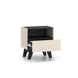 Szafka Nocna Freshion 06 ML Meble Kaszmir/Czarny