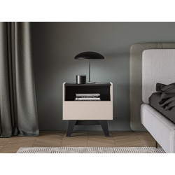 Szafka Nocna Freshion 06 ML Meble Kaszmir/Czarny