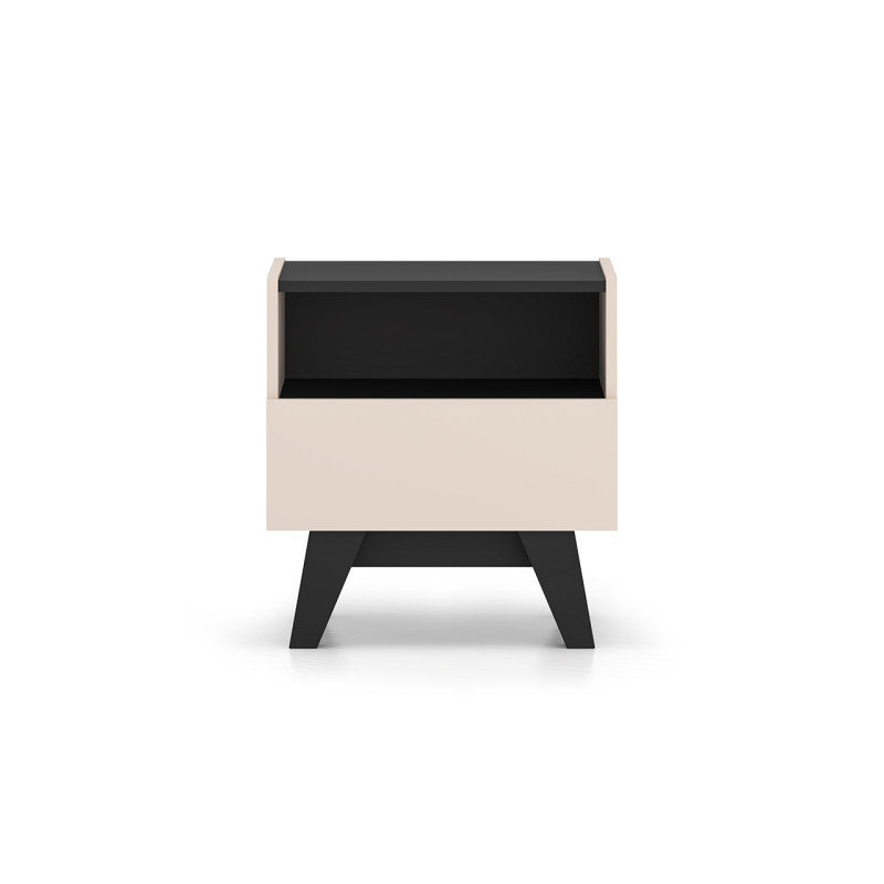 Szafka Nocna Freshion 06 ML Meble Kaszmir/Czarny