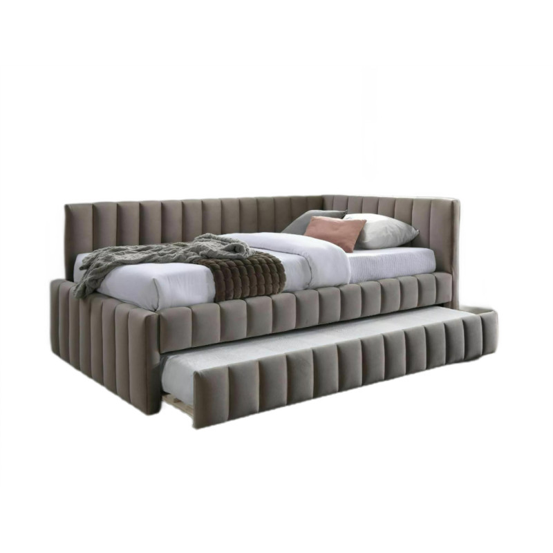 ŁÓŻKO ALFIE VELVET 120X200 C. BEŻ BLUVEL 40