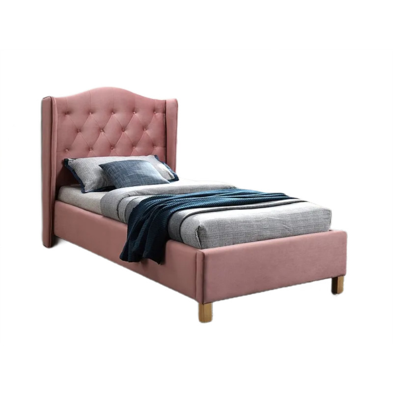 ŁÓŻKO ASPEN VELVET 90x200 KOLOR ANT.RÓŻ/DĄB TAPICERKA BLUVEL 52 ŁÓŻKO ASPEN VELVET 90x200 KOLOR ANT.RÓŻ/DĄB TAPICERKA BLUVEL 52