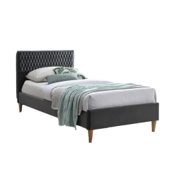 ŁÓŻKO AZURRO VELVET 90X200 KOLOR SZARY/DĄB BLUVEL 14