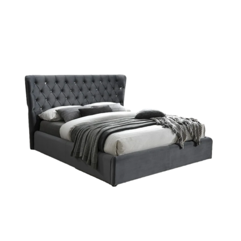 ŁÓŻKO CARVEN VELVET 160x200 KOLOR SZARY TAPICERKA BLUVEL 14 ŁÓŻKO CARVEN VELVET 160x200 KOLOR SZARY TAPICERKA BLUVEL 14