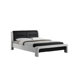 Łóżko tapicerowane CELANO 120x200 ekoskóra czarno-białe
