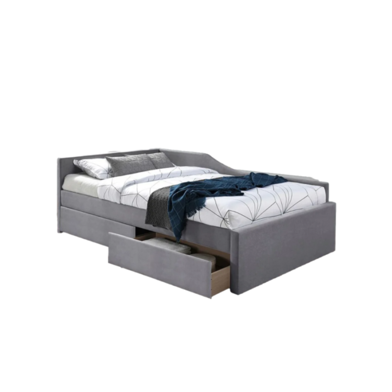 ŁÓŻKO ELIOT VELVET 120X200 SZARY TAP. 142 ŁÓŻKO ELIOT VELVET 120X200 SZARY TAP. 142