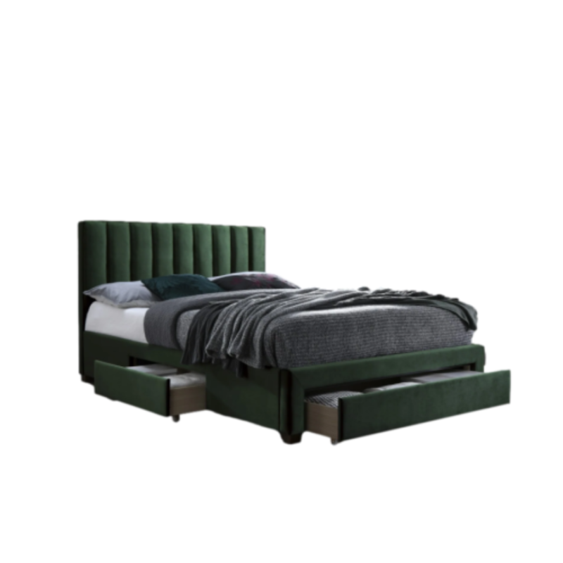 Łóżko eleganckie tapicerowane IMPERIA 160x200 z szufladami