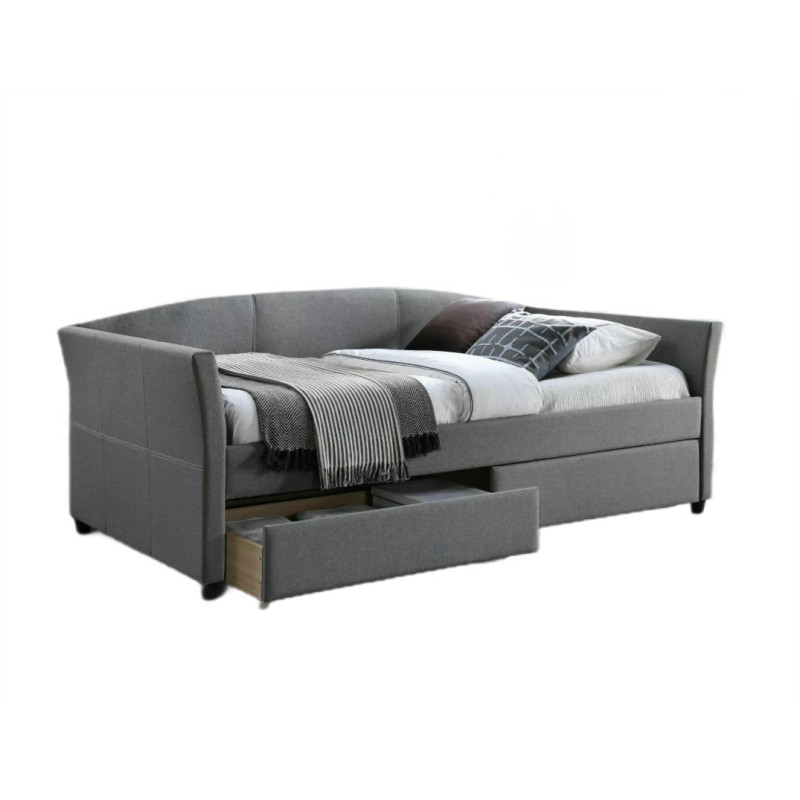 ŁÓŻKO LANTA 90X200 SZARY/CZARNY TAP. 54