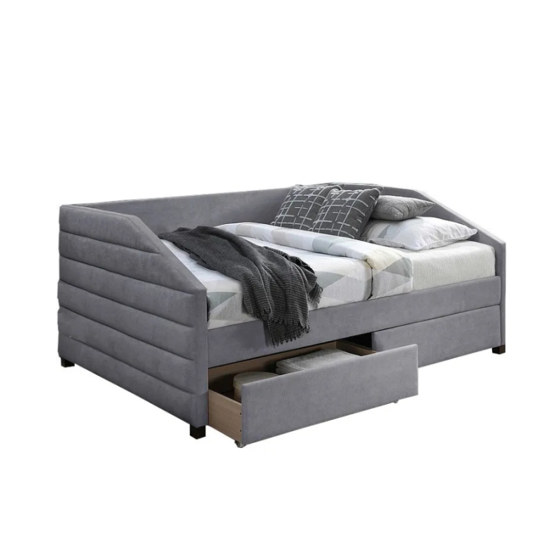 ŁÓŻKO NADIA VELVET 120X200 SZARY TAP. 142 ŁÓŻKO NADIA VELVET 120X200 SZARY TAP. 142