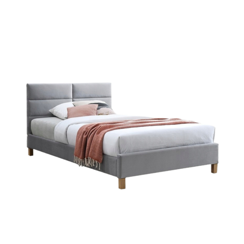 ŁÓŻKO SIERRA VELVET 90x200 KOLOR SZARY/DĄB TAP. 150 ŁÓŻKO SIERRA VELVET 90x200 KOLOR SZARY/DĄB TAP. 150