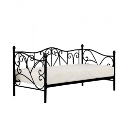 Łóżko SORA 90x200 z metalowymi akcentami czarne