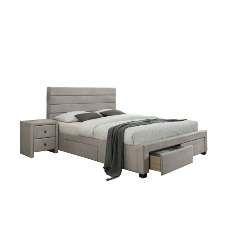 Łóżko tapicerowane AMALFI 160x200 z nowoczesnym zagłówkiem i