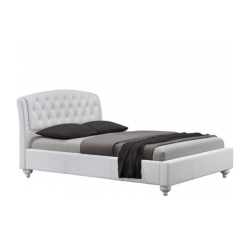Łóżko pikowane TERAMO 160x200 białe ekoskóra